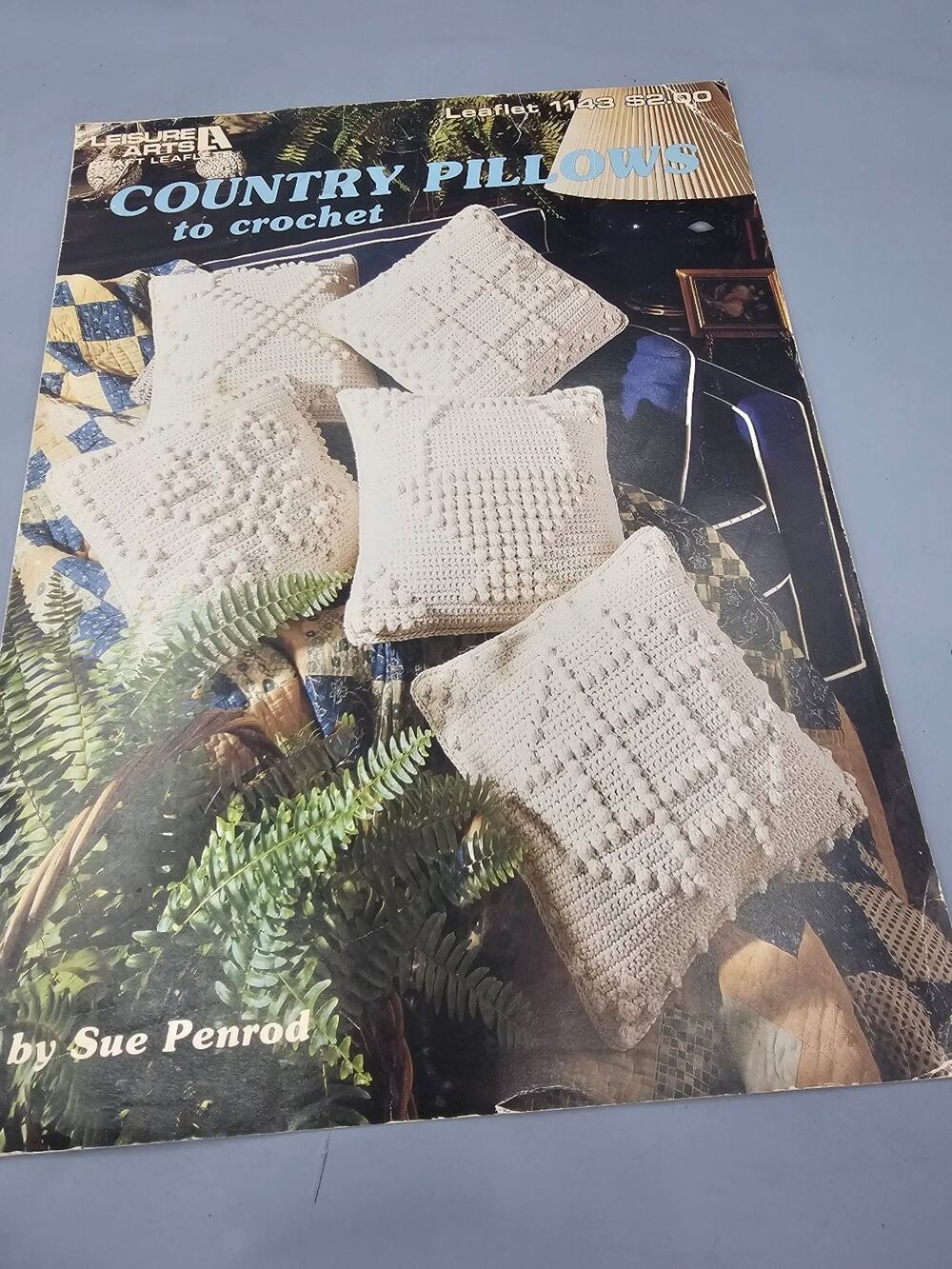 Leisure Arts "Country Pillows" Leaflet 1143 Vintage Crochet Pattern 1980s Graph